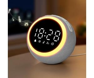 Maxstar Réveil Digital Intelligent avec 25 Sons Apaisants, Veilleuse,Snooze,Minuterie,Volume et Luminosité Réglables - Réveil de Chevet pour Enfants,Adultes (Bruit Blanc pour Sommeil)