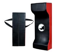 MAXSTRENGTH Double bouclier de rugby - Tapis d'entraînement incurvé avec poignées arrière et fermeture éclair - Équipement de rugby durable absorbant les chocs pour juniors et adultes (noir/rouge)