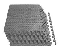 MAXSTRENGTH Tapis de sol emboîtables en mousse EVA avec coussin en caoutchouc antidérapant pour salle de gym, maison, garage, yoga, aire de jeux et studio d'entraînement (gris, 20 carreaux (2,4 m²)