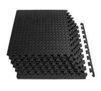 MAXSTRENGTH Tapis de sol emboîtables en mousse EVA avec coussin en caoutchouc antidérapant pour salle de gym, maison, garage, yoga, aire de jeux et studio d'entraînement (noir, 28 carreaux (3,5 m²))