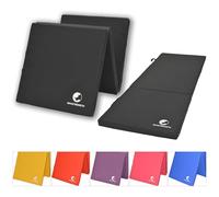 Maxstrength® Tapis pliable en trois 5,1 cm épais en mousse Pour gym fitness exercice 183 x 60 cm Tapis multifonction Camping Gym Pilates Physio, femme Homme, Exercise Gym Fitness, noir, 183 cm