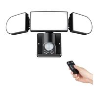 maxtachi 35W Projecteur LED Exterieur Detecteur de Mouvement et Télécommande,6000LM Lampe Exterieur LED avec 3 Têtes Ajustables&IP65 Waterproof Spot Exterieur pour Jardin Garage Porche Terrasse
