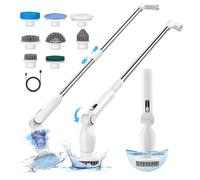 maxtachi Brosse Nettoyage Electrique, 9 en 1 Brosse de Nettoyage Menage, Electric Spin Scrubber avec Rotative Tête, 137CM Réglables Tige et 2 Vitesses, Brosse Nettoyante Salle de Bain, Cuisine