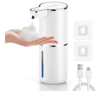 maxtachi Distributeur Savon Automatique Mousse,Distributeur Savon Mural Automatique avec Capteur de Mouvement Infrarouge,4 Niveaux Réglables Soap Dispenser pour Salle de Bain,Cuisin
