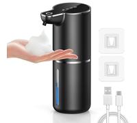 maxtachi Distributeur Savon Automatique Mousse,Distributeur Savon Mural avec Capteur de Mouvement Infrarouge,Rechargeable par USB,4 Niveaux Réglables Soap Dispenser pour Salle de Bain,Cuisine