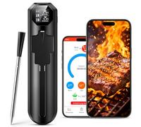 maxtachi Thermomètre Cuisine Sans Fil, Double Capteur Thermometre Cuisson avec App, 150m Sonde Temperature Cuisine Bluetooth avec Minuterie et Alarme, Thermometre pour BBQ,Grill,Fumoir,Four,Sous Vide