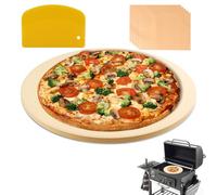 MAXTBEE Pierre à pizza en cordiérite robuste de 40,6 cm - Pierre de cuisson de 1,5 cm d'épaisseur pour four et grill, parfaite pour les pizzas croustillantes, le pain et les biscuits, avec grattoir