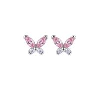 Maxte Boucles d'oreilles 'Butterfly Sterling Silver Ear Studs' rose, Taille 8 mm