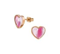 Maxte Boucles d'oreilles 'Herz-Ohrstecker aus Edelstahl mit Imitiertem Stein' rose, Taille 8 mm