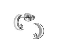 Maxte Boucles d'oreilles 'Mond mit Stern' argent, Taille 8 mm