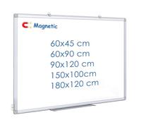 Maxtek Tableau blanc magnétique, 90 x 60 cm, avec cadre en aluminium, inscriptible et effaçable, facile à monter