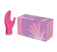 Maxter Lot de 100 gants en nitrile non poudrés - Rose - Renforcés - Résistants - Jetables - Gants de diagnostic médical - Pour la cuisine - Pour l'atelier - Taille M