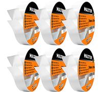 Maxter Ruban Adhésif Double Face Extra Fort, Fin et Transparent pour Bricolage, Artisanat et Scrapbooking 24 mm x 20 m (6 Rouleaux = 120 m)