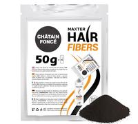 Maxter Sac de RECHARGE DE FIBRE CAPILLAIRE Châtain Foncé 50g - Poudre Cheveux Homme et Femme pour Dissimuler la Calvitie - Poudre pour Cheveux en Microfibre pour Densité et Volume