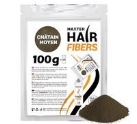 Maxter Sac de RECHARGE DE FIBRE CAPILLAIRE Châtain Moyen 100g - Poudre Cheveux Homme et Femme pour Dissimuler la Calvitie - Poudre pour Cheveux en Microfibre pour Densité et Volume