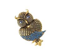 Maxtonser 1 broche en forme de hibou avec cristaux d'inspiration antique, bijou fabriqué en alliage, accessoire polyvalent pour manteaux, pulls, vestes