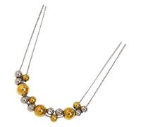 Maxtonser 1 collier de perles rondes double couleur en acier inoxydable réglable pour anniversaire ou anniversaire de mariage