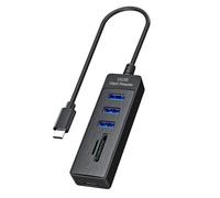 Maxtonser 1 concentrateur USB 3.0 à ports multiples avec emplacements pour cartes SDTF, 2 ports USB 2.0 adaptateurs de transfert de données pour ordinateurs et tablettes