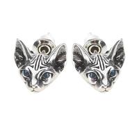 Maxtonser 1 paire de boucles d'oreilles à tige en forme de chat style punk gothique vintage
