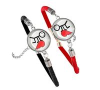 Maxtonser 1 paire de bracelets lumineux en cuir tressé réglable pour les rendez-vous galants et les fêtes