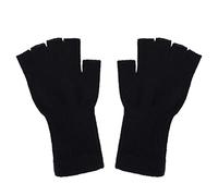 Maxtonser 1 paire de mitaines d'hiver unisexes en tricot extensible pour femmes et hommes, 21 cm, noir