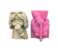Maxtonser Apple-Girl Moule en silicone en forme de fleur pour ciment et argile