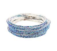 Maxtonser Bracelet extensible multicouche en perles de cristal avec strass pour femmes et filles