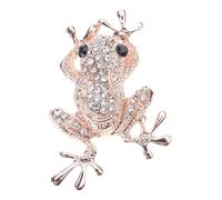 Maxtonser Broche tendance en forme d'animal avec cristal vert - Grenouilles en cristal étincelant - Accessoires tendance pour femmes