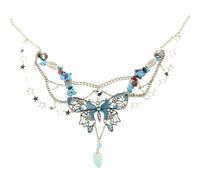 Maxtonser Chaîne de taille réglable avec breloques papillon et pampilles - Accessoire de mode pour les fêtes