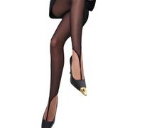 Maxtonser Collants Noirs élégants en résille Transparente à Rayures, antidérapants, sans Pieds, pour Femmes