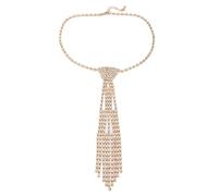 Maxtonser Collier de cravate élégant avec strass en cristal pour la plupart des occasions uniformes de mariage cravate punk bijoux chaîne cravate