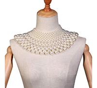 Maxtonser Collier plastron en forme d'éventail avec perles et perles pour robe de mariée
