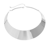 Maxtonser Collier Ras du Cou en Fil métallique exagéré pour Femmes, Manchette Ouverte, Couples, Punk, Large chaîne réglable, Bijoux Grunge, Argent