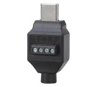 Maxtonser Connecteur USB 3.1 type C mâle 5 broches/4 broches sans soudure tête caractéristique boîtier noir pour réparation de câble de données