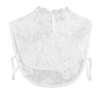 Maxtonser Demi-chemisier à col roulé et dentelle florale creuse détachable pour femme