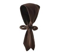 Maxtonser Écharpe à capuche en crochet de couleur unie pour femme - Pour le ski, la randonnée - Coupe-vent - Avec rabat d'oreille - Couleur café