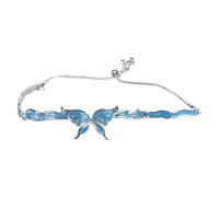 Maxtonser Élégant bracelet à breloques papillon bleu longueur réglable chaîne bracelet coloré en alliage accessoire pour femme
