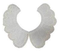 Maxtonser Faux col en dentelle ajourée pour enfants, col amovible, facile à porter, col brodé, col venise en dentelle, blanc