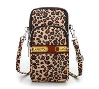 Maxtonser Femmes Bandoulière Téléphone Portable Sac À Bandoulière Pochette pour Étui Ceinture Sac À Main Bourse Portefeuille, Léopard