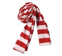 Maxtonser Foulard long tricoté à rayures pour femme - Unisexe - Rouge