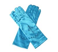 Maxtonser Gants longs de princesse de glace pour filles - Imprimé à paillettes - Reine des Neiges - Bleu foncé