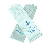 Maxtonser Gants longs de princesse de glace pour filles - Imprimé à paillettes - Reine des Neiges - Gants de déguisement solides - Gants de fête - Bleu clair