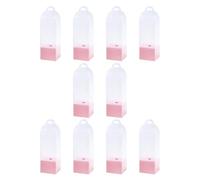 Maxtonser Lot de 10 boîtes de fleurs en PVC transparent avec poignées pour présentation et emballage de roses