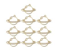 Maxtonser Lot de 10 breloques en résine pour pendentif en forme de cœur et fleur Doré