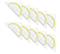Maxtonser Lot de 10 équerres avec rapporteur de 180 degrés multifonction pour la géométrie - Instrument de mesure d'angle carré pour dessin