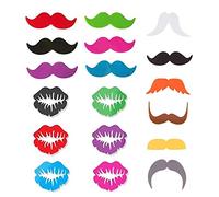 Maxtonser Lot de 18 marqueurs de verre à vin en silicone Motif lèvres barbe