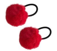 Maxtonser Lot de 2 élastiques à cheveux colorés princesse pour queue de cheval - Rouge