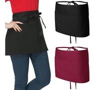 Maxtonser Lot de 2 tabliers classiques noirs pour la cuisine et le service avec polyester résistant aux éclaboussures et poche avant