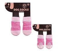 Maxtonser Lot de 4 paires de chaussettes antidérapantes en tricot pour animaux de compagnie avec motif dessin animé pour la maison