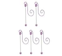 Maxtonser Lot de 5 cintres de Noël en métal perlés pour travaux manuels et décoration d'arbre - Crochets de suspension colorés